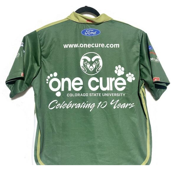 NASCAR Stewart Haas Racing One Cure Pullover Shirt Size XL Green - Picture 4 of 6